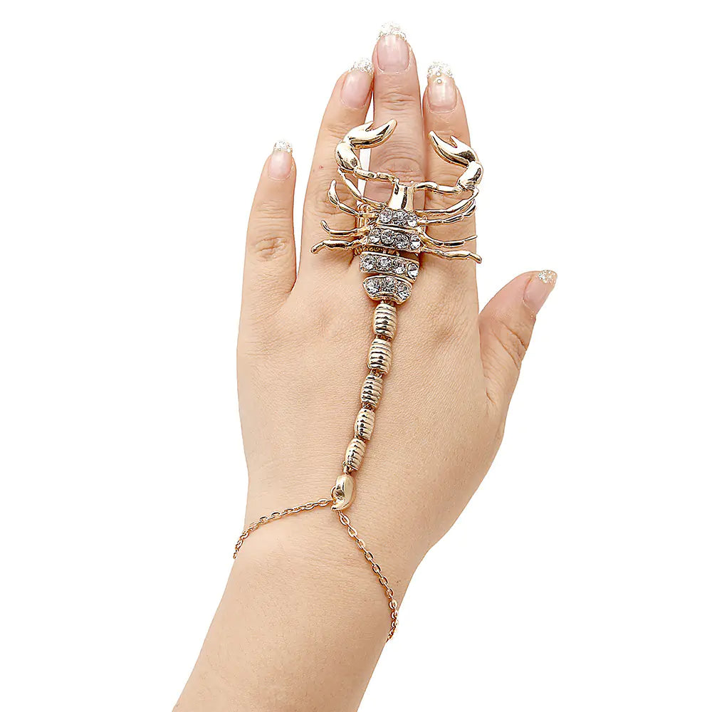 Exaggerated Alloy Scorpion Ring and Bracelet Set