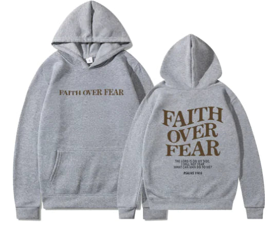Faith Over Fear Hoodie - Casual Loose Fit (One Piece)