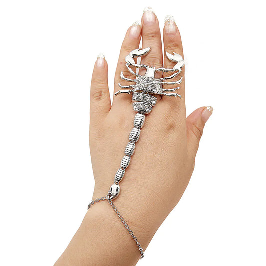 Exaggerated Alloy Scorpion Ring and Bracelet Set