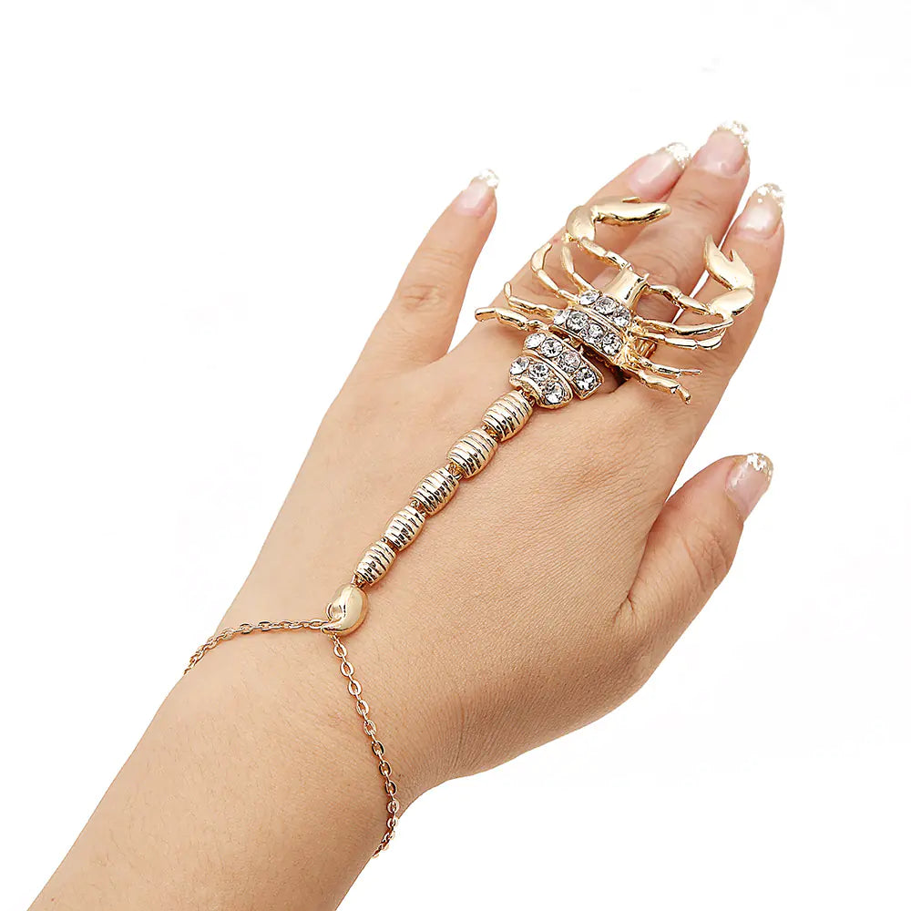 Exaggerated Alloy Scorpion Ring and Bracelet Set