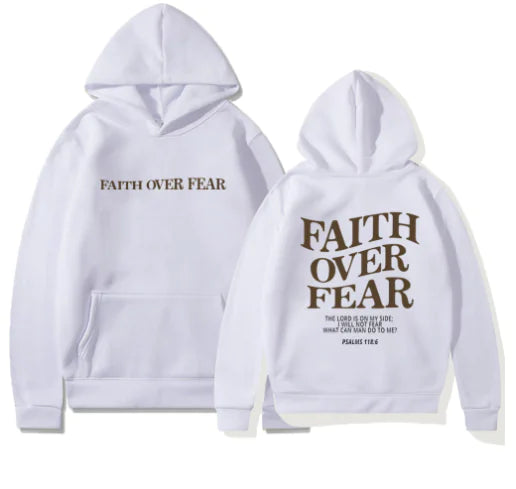 Faith Over Fear Hoodie - Casual Loose Fit (One Piece)